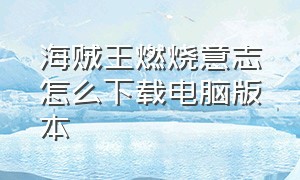 海贼王燃烧意志怎么下载电脑版本