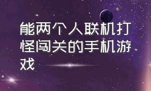 能两个人联机打怪闯关的手机游戏