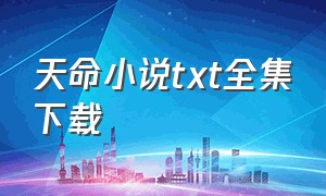 天命小说txt全集下载