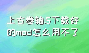 上古卷轴5下载好的mod怎么用不了（上古卷轴5为什么载入mod没有用）