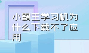 小霸王学习机为什么下载不了应用