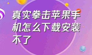 真实拳击苹果手机怎么下载安装不了（苹果手机怎样下载拳击）