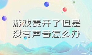 游戏麦开了但是没有声音怎么办