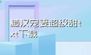 糙汉宠妻超级甜txt下载