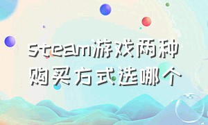 steam游戏两种购买方式选哪个