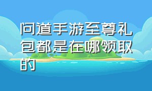 问道手游至尊礼包都是在哪领取的