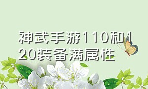 神武手游110和120装备满属性