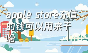 apple store充值的钱可以用来干啥（苹果app store充值的钱可以干什么）