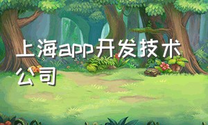 上海app开发技术公司