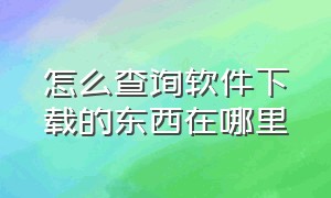 怎么查询软件下载的东西在哪里