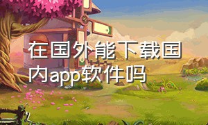 在国外能下载国内app软件吗（在国外能下载国内app软件吗）