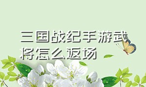 三国战纪手游武将怎么返场