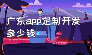 广东app定制开发多少钱