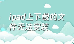 ipad上下载的文件无法安装（ipad上下载的文件无法安装怎么回事）