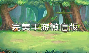 完美手游微信版（完美手游官方平台如何下载）