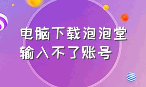 电脑下载泡泡堂输入不了账号