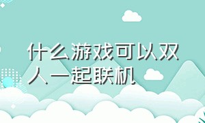 什么游戏可以双人一起联机