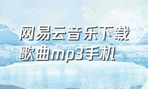 网易云音乐下载歌曲mp3手机