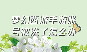 梦幻西游手游账号被洗了怎么办