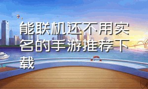 能联机还不用实名的手游推荐下载（不用实名认证的游戏手游可联机）