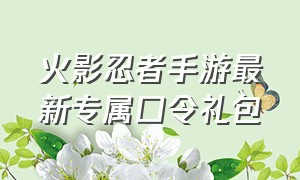 火影忍者手游最新专属口令礼包