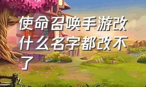 使命召唤手游改什么名字都改不了