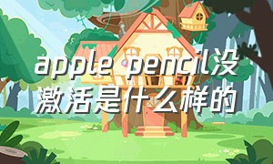 apple pencil没激活是什么样的