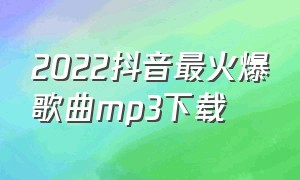 2022抖音最火爆歌曲mp3下载