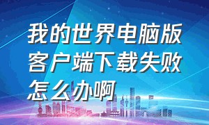 我的世界电脑版客户端下载失败怎么办啊（我的世界客户端下载后怎么进）