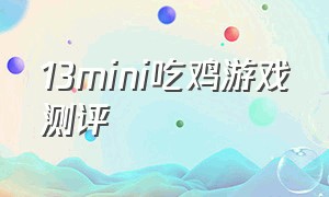 13mini吃鸡游戏测评（13mini游戏推荐）