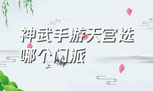 神武手游天宫选哪个门派（神武手游天宫坐骑技能选哪个最好）