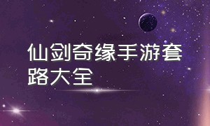 仙剑奇缘手游套路大全