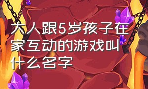 大人跟5岁孩子在家互动的游戏叫什么名字（大人跟5岁孩子在家互动的游戏叫什么名字呢）