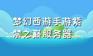 梦幻西游手游紫禁之巅服务器（梦幻西游手游紫禁之巅怎么没了）