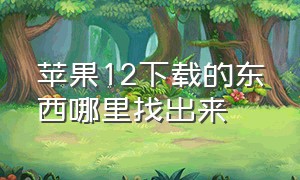 苹果12下载的东西哪里找出来