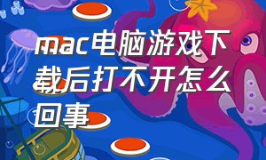 mac电脑游戏下载后打不开怎么回事