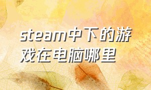 steam中下的游戏在电脑哪里（steam下载的游戏在电脑里吗）