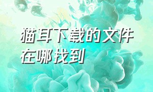 猫耳下载的文件在哪找到（猫耳fm下载的文件找不到）