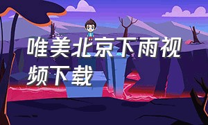 唯美北京下雨视频下载（唯美江南下雨视频下载免费）
