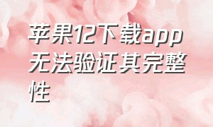 苹果12下载app无法验证其完整性（苹果12下载app第二次验证码点不动）