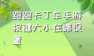 跑跑卡丁车手游按键大小在哪设置