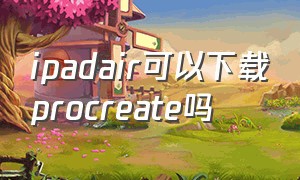 ipadair可以下载procreate吗（只有苹果ipad才能下载procreate吗）