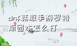 dnf韩服手游罗特斯团本怎么打