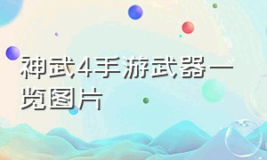 神武4手游武器一览图片（神武4手游60级武器外观效果图）