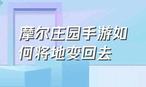 摩尔庄园手游如何将地变回去（摩尔庄园手游怎么把地）