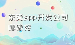 东莞app开发公司哪家好