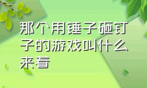 那个用锤子砸钉子的游戏叫什么来着（用锤子敲钉子）