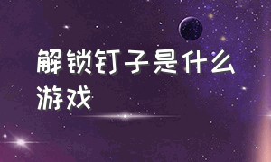 解锁钉子是什么游戏（解锁螺丝钉游戏名字）