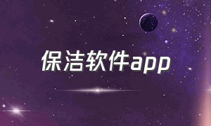 保洁软件app（保洁软件哪个好）