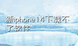新iphone14下载不了软件